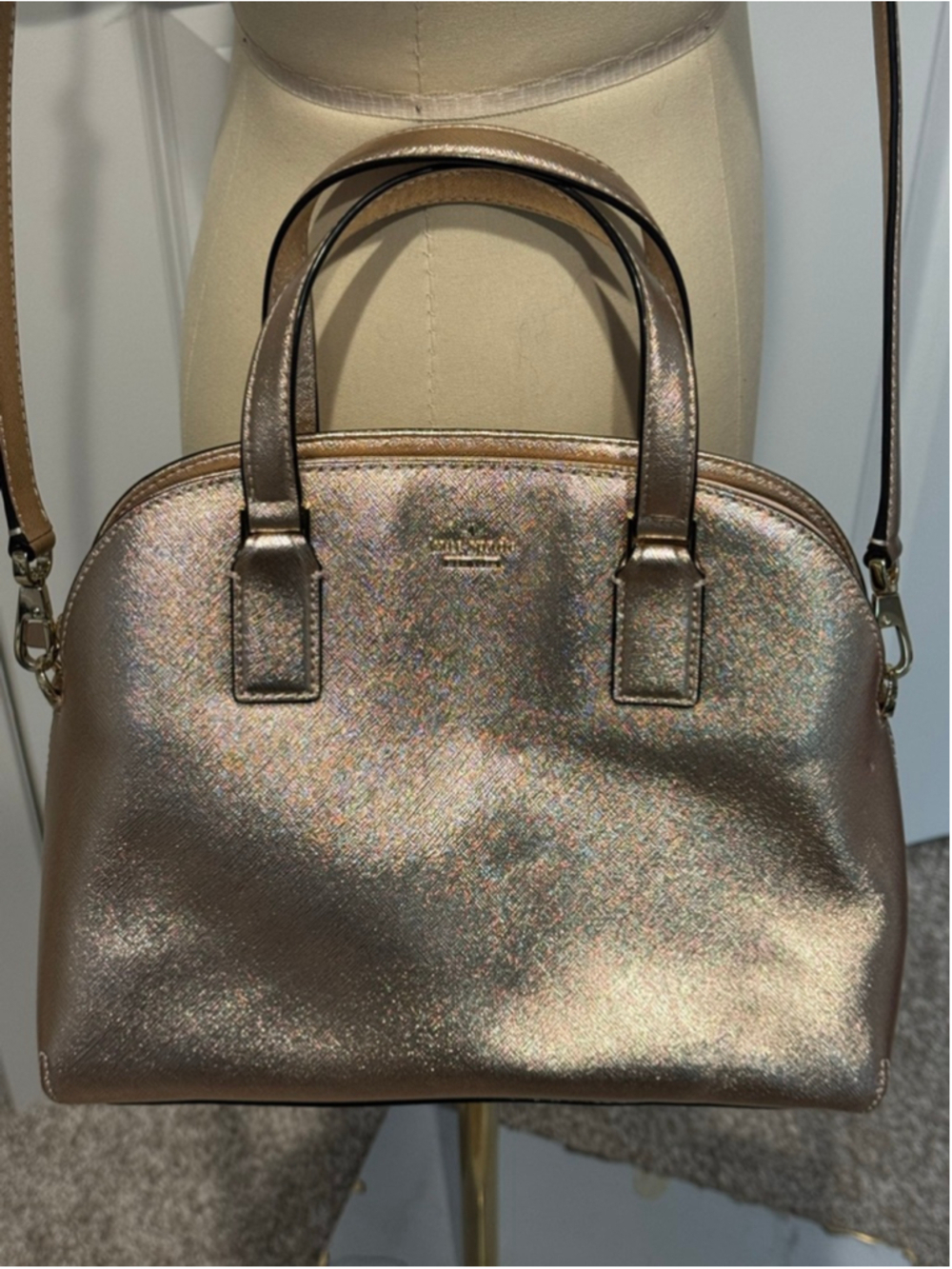 Women's Kate Spade Metallic Rose Gold crossbody Satchel